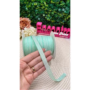 Fita de Lurex Esponjado 10mm Verde Bebê - Metro