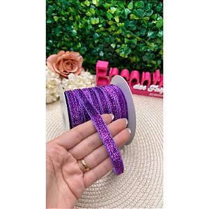 Fita de Lurex Esponjado 10mm Roxo - Metro
