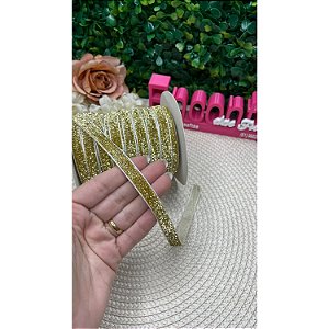 Fita de Lurex Esponjado 10mm Dourado - Metro
