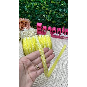 Fita de Lurex Esponjado 10mm Amarelo - Metro