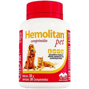 Suplemento Vitamínico Hemolitan Pet Comprimidos