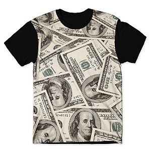 Camiseta T-shirt As Braba Dolar Full Print Preta