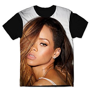 Camiseta T-shirt As Braba Rihanna Full Print Preta