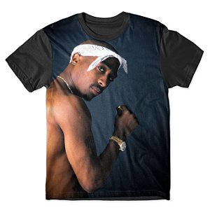 Camiseta T-shirt As Braba 2pac Full Print Preta