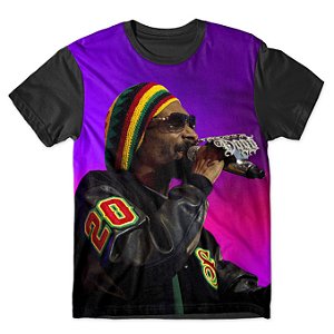 Camiseta T-shirt As Braba Snoop Lion Full Print Preta