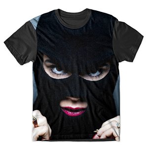 Camiseta T-shirt As Braba Bandida Rosto Full Print Preta