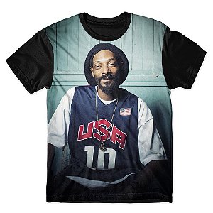 Camiseta T-shirt As Braba Snoop Dog USA Full Print Preta