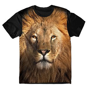 Camiseta T-shirt As Braba Leão Full Print Preta