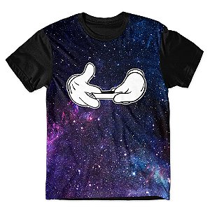 Camiseta T-shirt As Braba Galaxia Bolando Full Print Preta