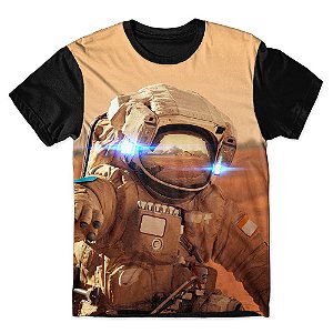 Camiseta T-shirt As Braba Astronauta Full Print Preta