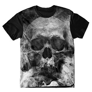 Camiseta As Braba Masculina Caveira Fumaça Full Print
