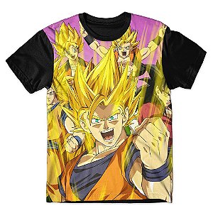 Camiseta As Braba Masculina Super Saiyajins Full Print