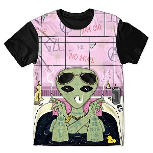 Camiseta As Braba Masculina Alien Banheira Full Print
