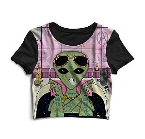 Cropped Blusinha As Braba Alien Bathtub Full Print