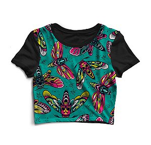 Cropped Blusinha As Braba Moths Full Print
