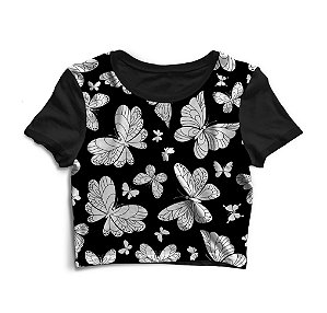 Cropped Blusinha As Braba Cesto Rosa Full Print