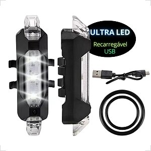 Lanterna Traseira Branca Genesi Recarregável USB