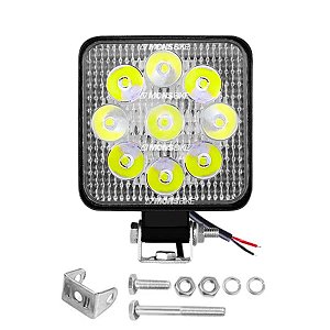 Farol de Led Quadrado 27W 9 Leds