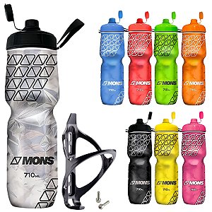 Caramanhola Termica Garrafa Para Bike Squeeze 710ml +suporte Mons Bike