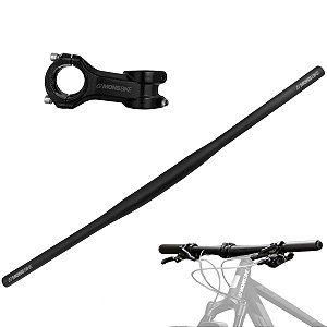 Guidão Bike Reto 31.8x720mm Alumínio Flat Backsweep + Mesinha Mons Bike