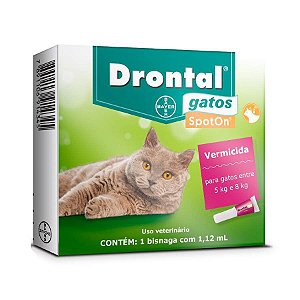 DRONTAL GATOS SPOT ON -  5 A 8 KG