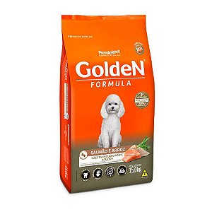 Ração Golden fórmula Adultos Mini Bits Salmão e Arroz 15Kg