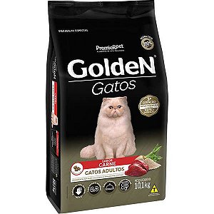 Ração Golden Gatos Adultos Carne 1Kg