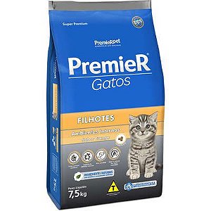 Ração Premier Gatos Ambientes Internos Filhotes Frango 7,5Kg