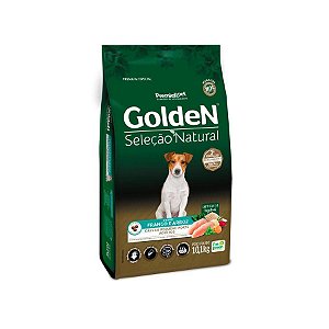 Ração Golden Seleção Natural Raças Pequenas Mini Bits Frango 1Kg