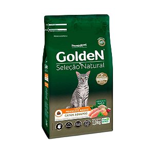 Ração Golden Gatos Seleção Natural Adultos Frango e Arroz 1Kg