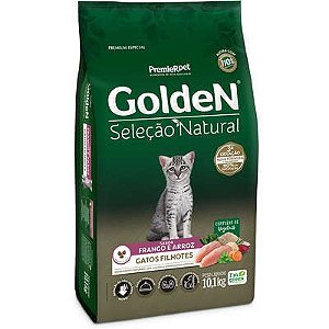 Ração Golden Gatos Seleção Natural Filhotes Frango e Arroz 3Kg