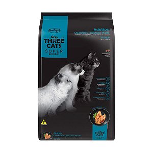 Ração Three Cats Super Premium Castrados Bolas de Pelos Frango 10,1Kg