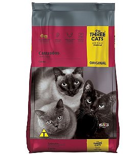 RAÇÃO THREE CATS ORIGINAL CASTRADOS 1KG