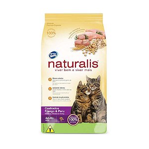 Ração Naturalis Gatos Castrados Frango e Peru 1kg