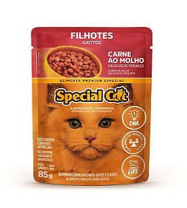 Ração Special Cat Úmida Sachê Filhotes Carne 85g