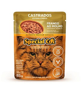 Ração Special Cat Úmida Sachê Castrados Frango 85g