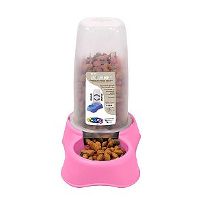 Comedouro/Bebedouro Gourmet 3000ml Rosa