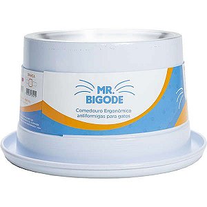 Comedouro Para Gatos Mr. Bigode 140ml Branco