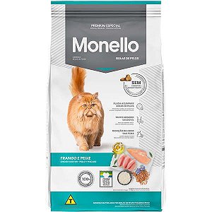 Ração Monello Gatos Adultos Bola de Pelos Frango e Peixe 10,1kg