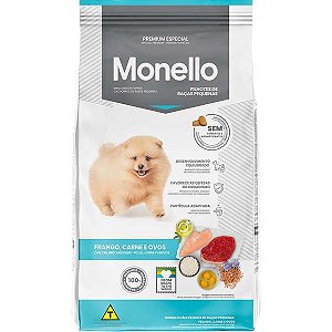 Ração Monello Filhotes Raças Pequenas Frango Carne Ovos 15KG