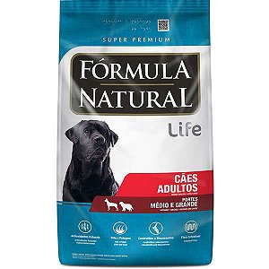 Ração Fórmula Natural Life Cães Adultos Raças Médias e Grandes - 15kg