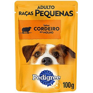 Ração Úmida Pedigree - Sachê Raças Pequenas Cordeiro 100g