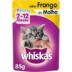 Ração Úmida Whiskas -  Sachê Filhote Frango ao Molho 85g