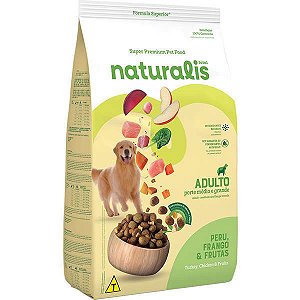 Ração Naturalis Adulto Frango Peru e Frutas 12Kg