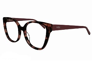 Armação Para Óculos de Grau Feminino em Acetato Mescla Preto e Rosa