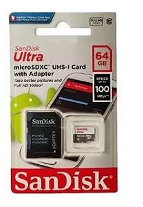 Cartão SanDisk - Ultra 64GB 100MB/s Original