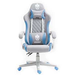 Cadeira Gamer Evolut - EG-910 Prisma Cinza e Azul