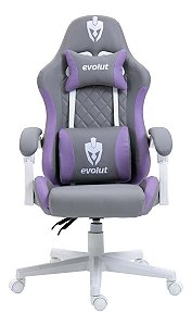 Cadeira Gamer Evolut - EG 910 Prisma Cinza e Roxa