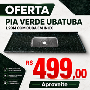 PIA DE GRANITO VERDE UBATUBA 1,20m - 120X56