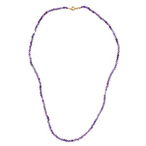 Cordão Ametista fecho Ouro 18k